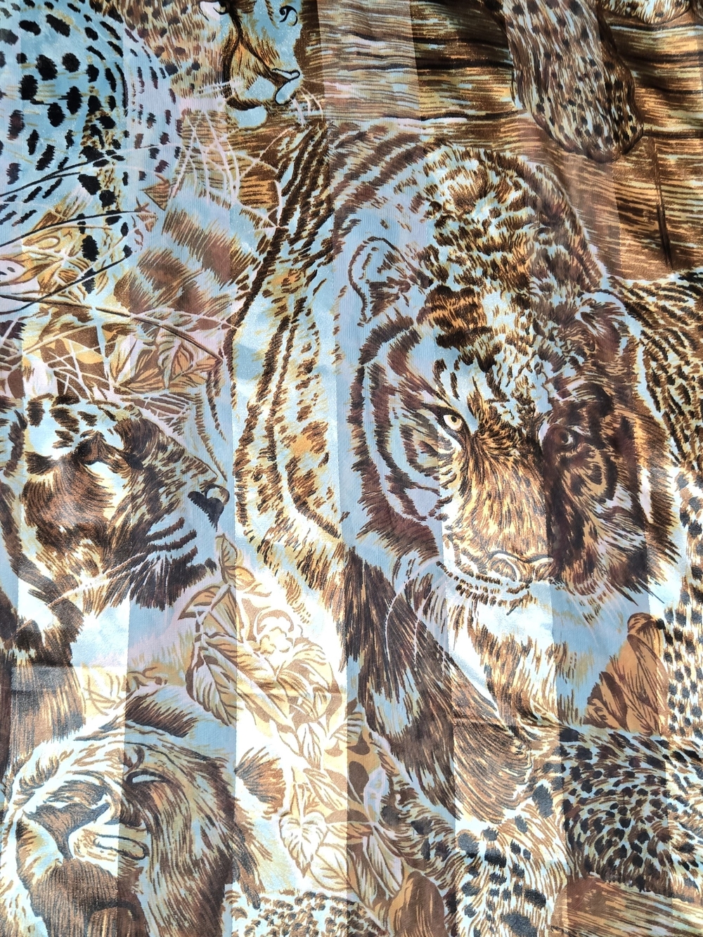 Vintage Perry Ellis Leopard Print Scarf in Brown, Tan and Cream - Picture 5 of 9